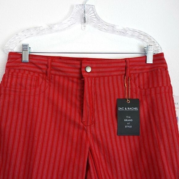 Zac & Rachel Reversible Shorts Red Red Stripe Size 10 NWT - Picture 2 of 15